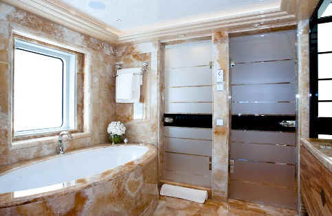 Yacht guest bathroom